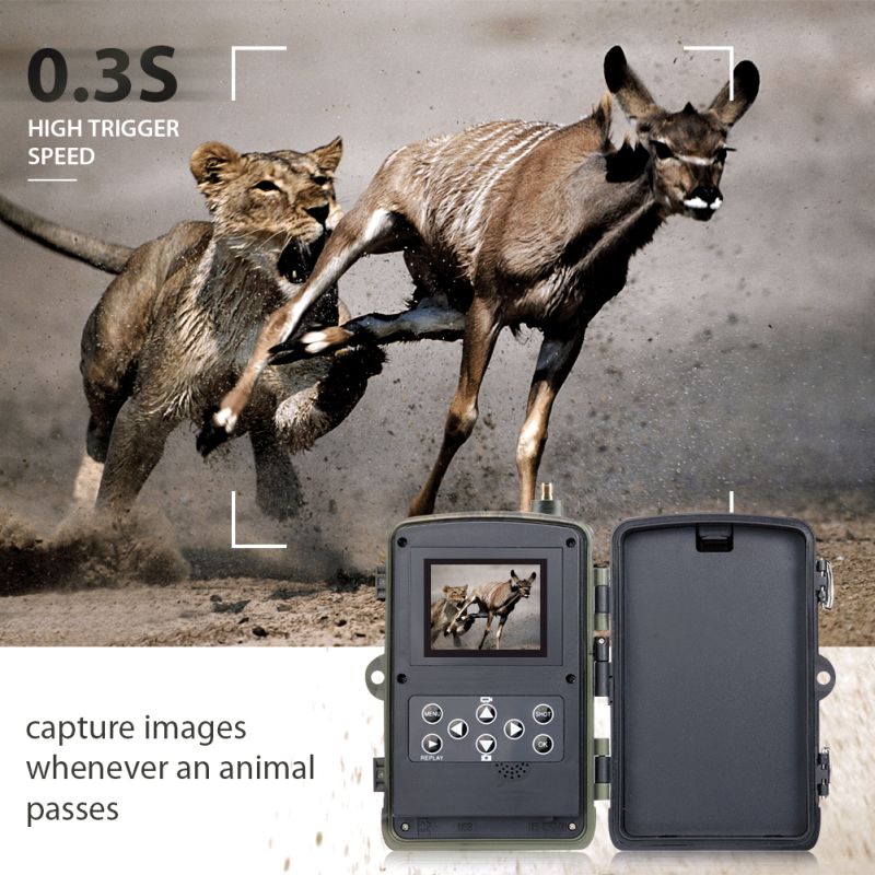HC801M mobilná lovecká kamera 20MP 1080P infračervené nočné videnie na sledovanie zvierat a wildlife fotografovanie