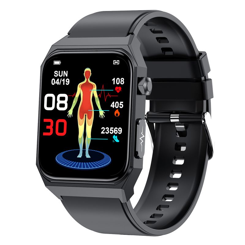 E530 inteligentné hodinky s glukózou v krvi EKG? srdcový tep, krvný tlak, vodotesné inteligentné hodinky IP68