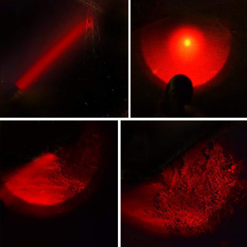 UltraFire WF-502B.2 XP-E2 LED červená baterka kompaktná vodotesná poľovnícka pre nočné dobrodružstvá