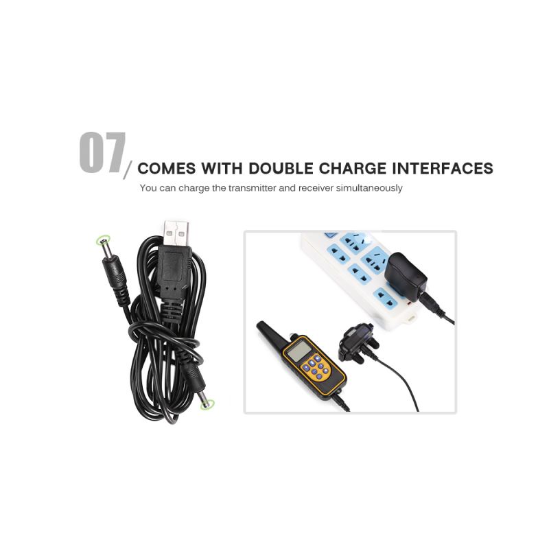 Elektrický psie tréningový golier 800m vodotesný nabíjateľný s diaľkovým ovládaním LCD displejom pre všetky veľkosti