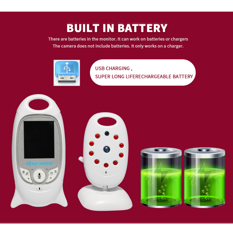 VB601 bezdrôtový video monitor 2.4g babysitter s obojsmernou komunikáciou nočné videnie monitorovanie teploty