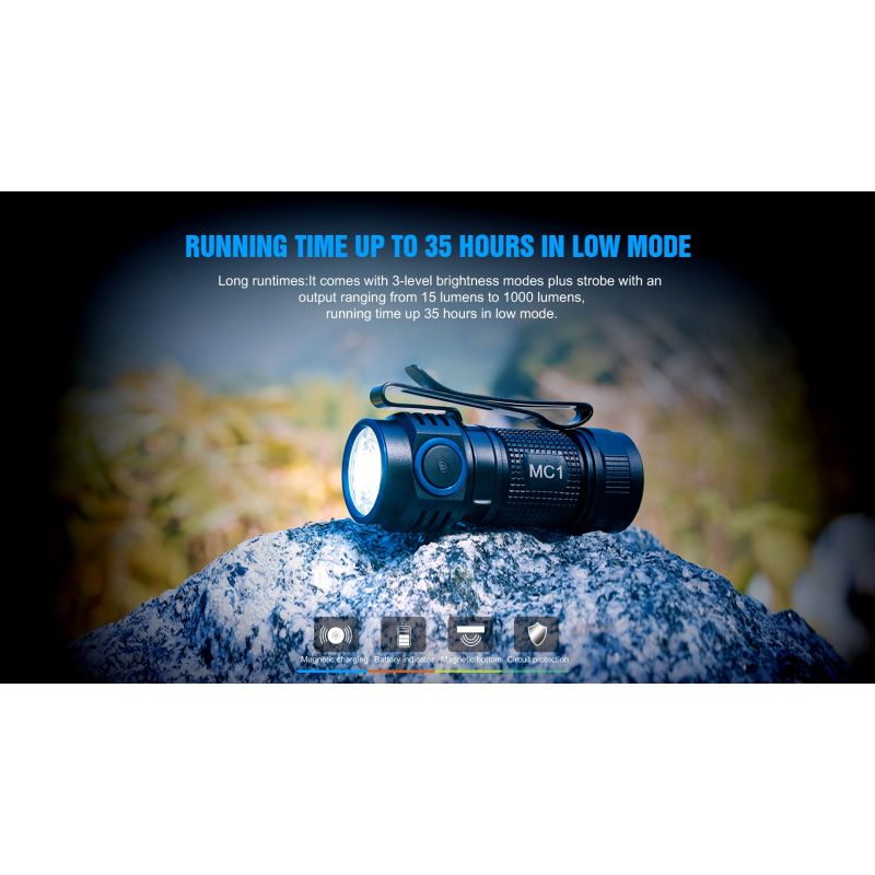 TrustFire MC1 Baton XP-L HI 1000 lúmenová LED baterka kompaktná mini EDC prívesok na kľúče magnetické nabíjanie