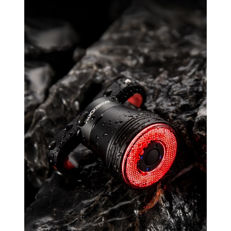 ROCKBROS Q5 inteligentné svetlo na bicykel IPx6 vodotesné s automatickým brzdovým senzorom LED zadné svetlo