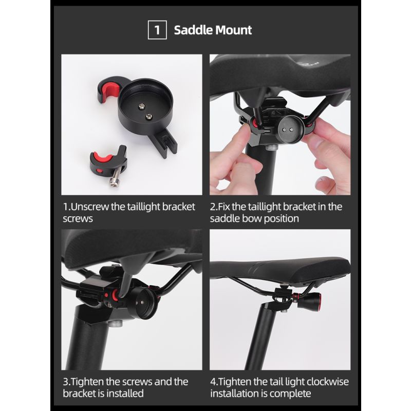 ROCKBROS Q5 inteligentné svetlo na bicykel IPx6 vodotesné s automatickým brzdovým senzorom LED zadné svetlo