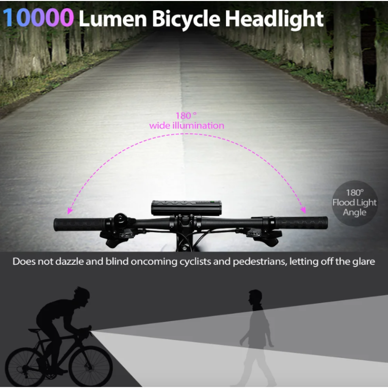 NITEBEAM ultra-svietivé bicykel svetlo 10000 lúmenov USB nabíjanie vodotesná cyklistická lampa pre MTB cestnú cyklistiku