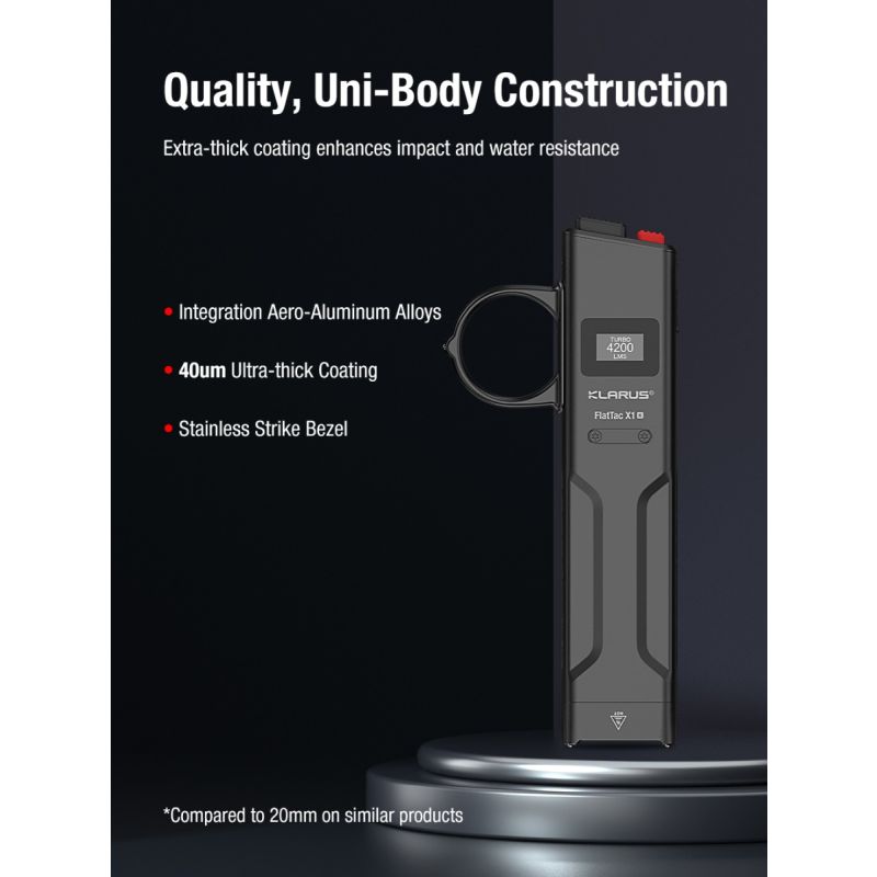 Klarus X1 Ultratenká 4200LM SST-70 EDC Taktická Baterka - Kemping, Turistika, Sebaobrana s Turbo/SOS Režimom