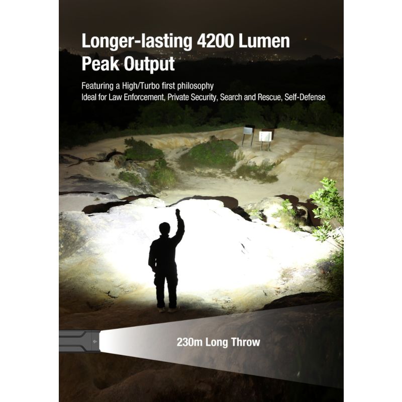 Klarus X1 Ultratenká 4200LM SST-70 EDC Taktická Baterka - Kemping, Turistika, Sebaobrana s Turbo/SOS Režimom