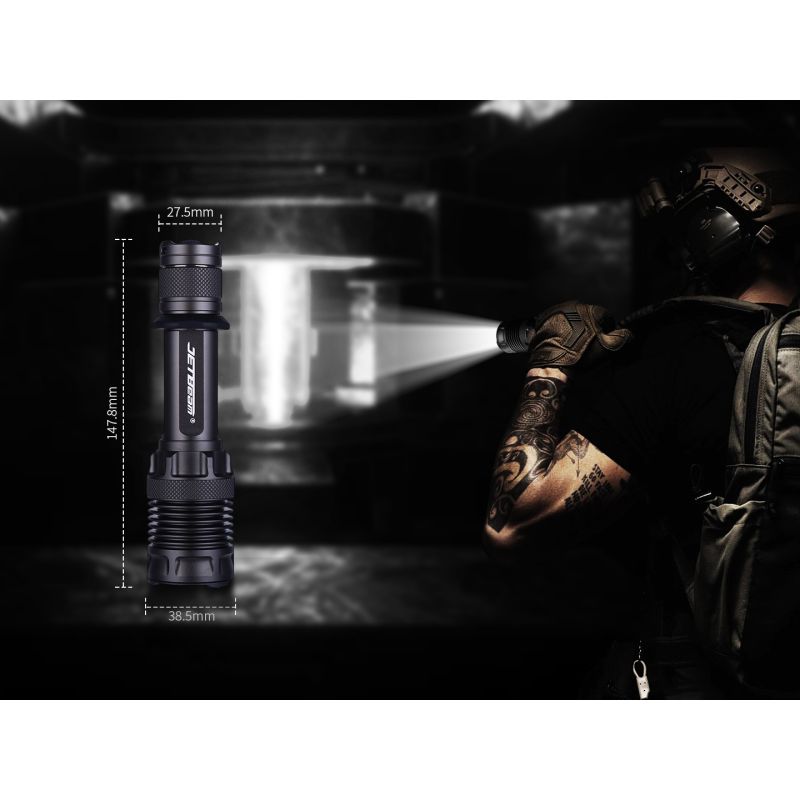 JETBEAM M37 PRO Taktická Baterka 3700lm | 340m Dosvit | 48h Výdrž | Zirkónový Rozbíjač Okien
