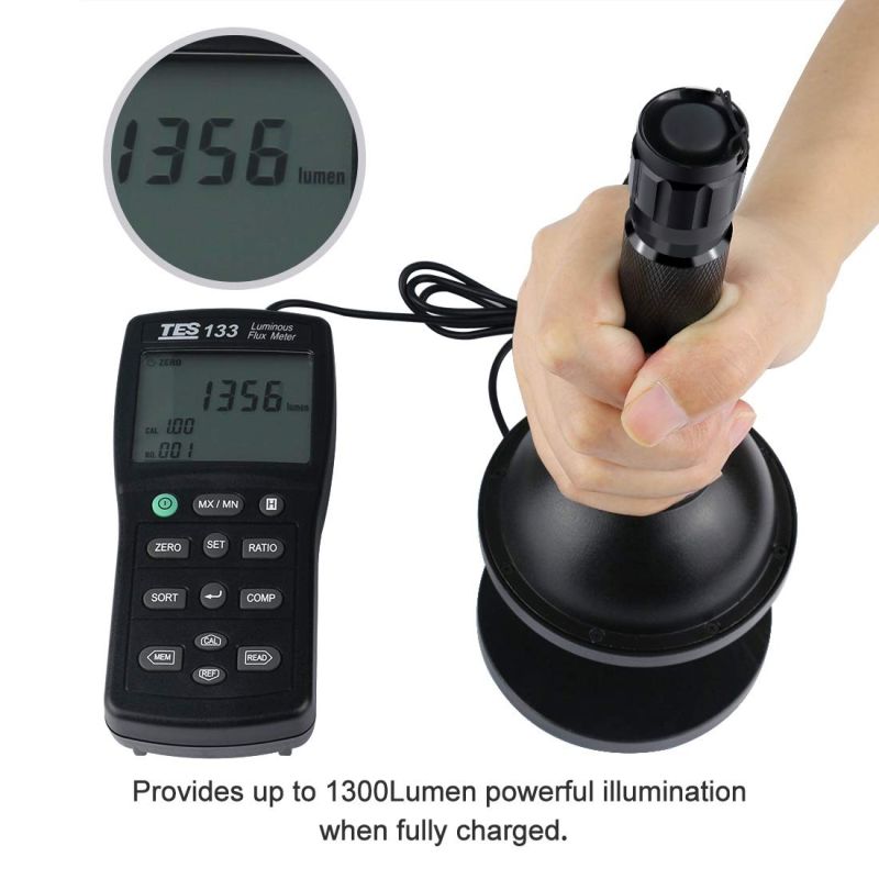 Baterka Ultrafire WF-501B 1300 lumenov LED 5 režimov pre outdoorové aktivity a domáce použitie čierna farba