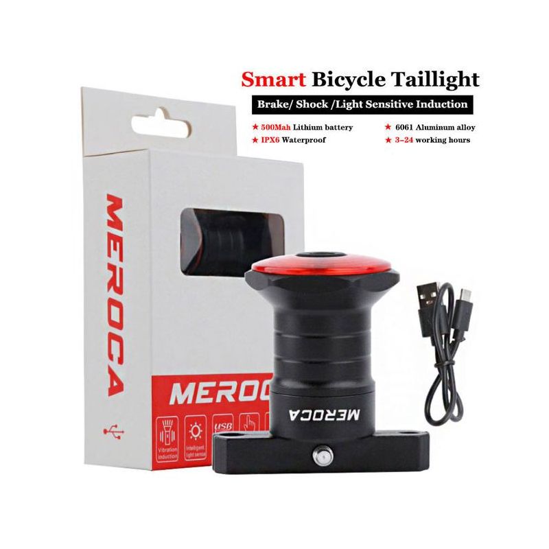 Inteligentné bicyklové chvostové svetlo LED s automatickým štart-stop IPX6 vodotesné cyklistické príslušenstvo