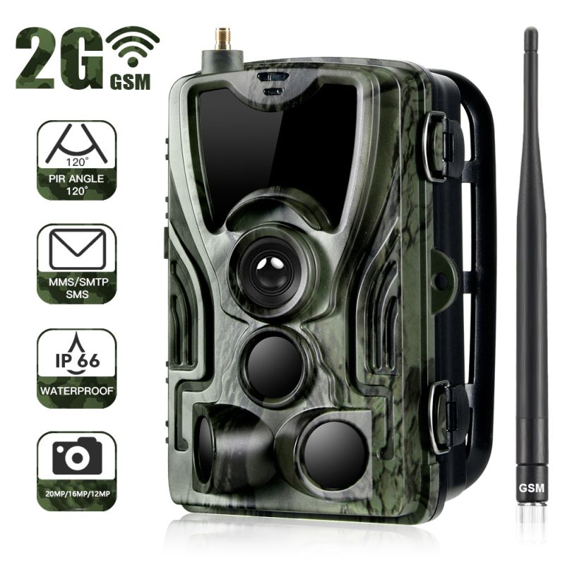 HC801M mobilná lovecká kamera 20MP 1080P infračervené nočné videnie na sledovanie zvierat a wildlife fotografovanie