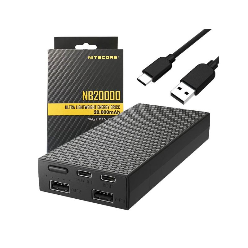 Robustná Nitecore NB20000 QC 20000mAh ľahká prenosná nabíjačka rýchle nabíjanie USB-C viacportová energia
