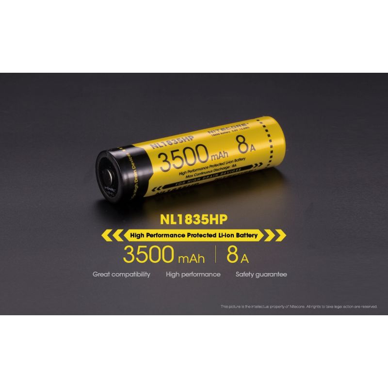 Nitecore NL1835HP vysokovýkonná 18650 batéria výnimočná kapacita 3500mAh pre vysoké odtokové zariadenia
