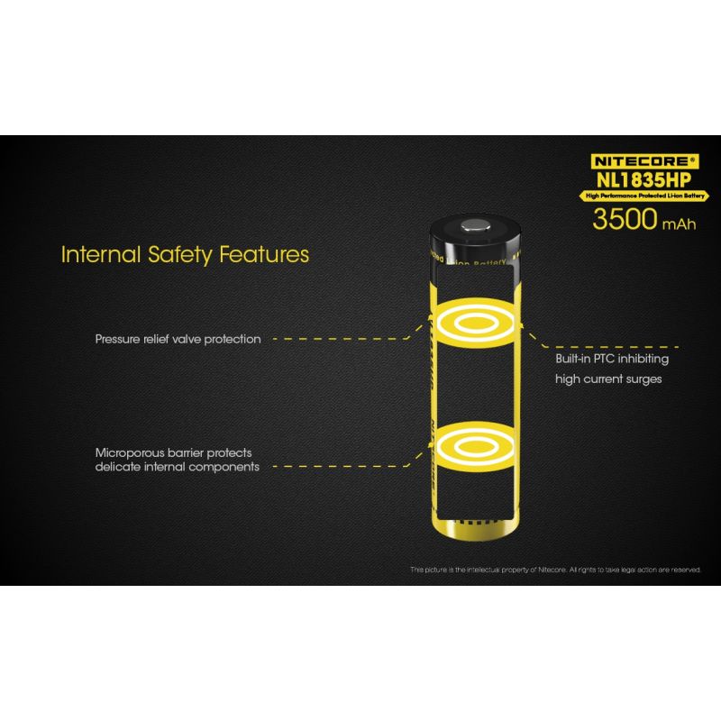 Nitecore NL1835HP vysokovýkonná 18650 batéria výnimočná kapacita 3500mAh pre vysoké odtokové zariadenia