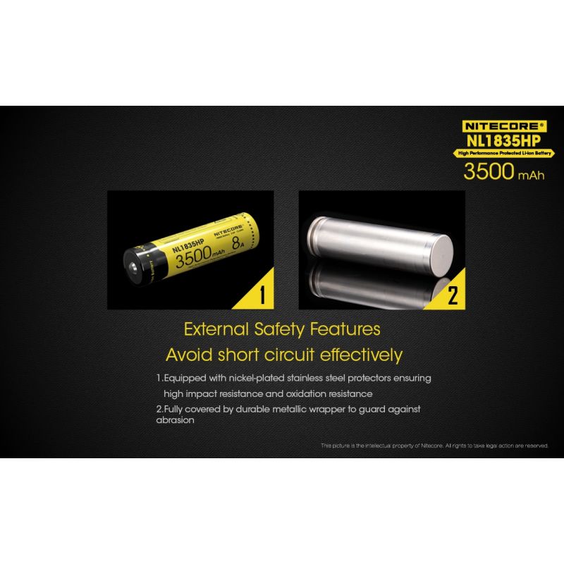 Nitecore NL1835HP vysokovýkonná 18650 batéria výnimočná kapacita 3500mAh pre vysoké odtokové zariadenia