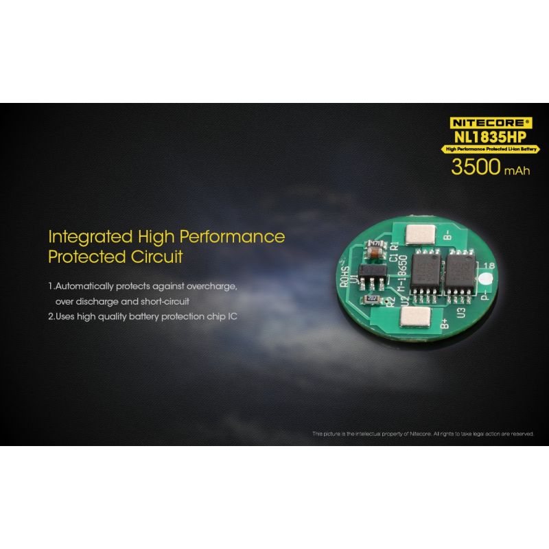 Nitecore NL1835HP vysokovýkonná 18650 batéria výnimočná kapacita 3500mAh pre vysoké odtokové zariadenia