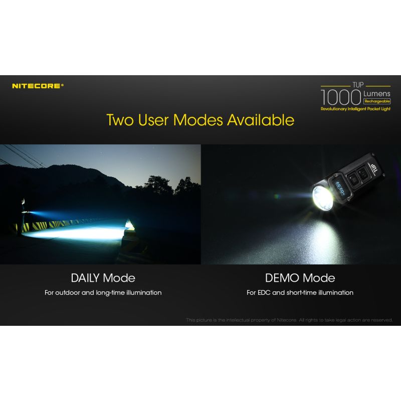 Kompaktná LED baterka Nitecore TUP XP-L HD V6 1000 lúmenov s OLED displejom USB nabíjanie turistický doplnok