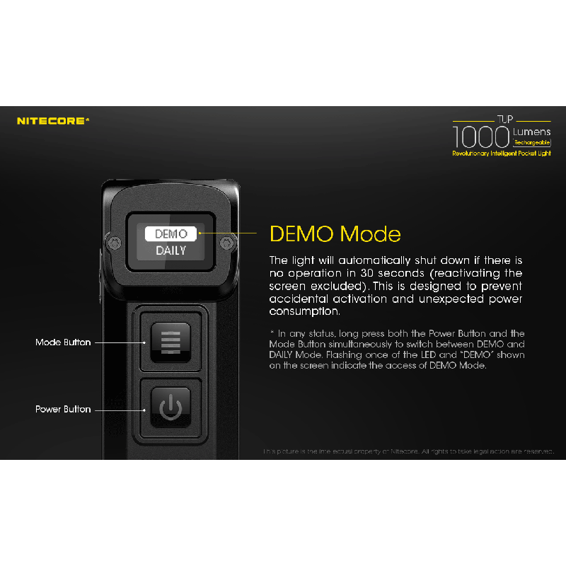 Kompaktná LED baterka Nitecore TUP XP-L HD V6 1000 lúmenov s OLED displejom USB nabíjanie turistický doplnok