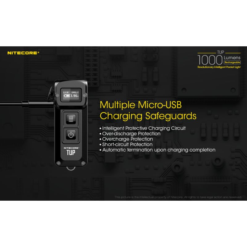 Kompaktná LED baterka Nitecore TUP XP-L HD V6 1000 lúmenov s OLED displejom USB nabíjanie turistický doplnok