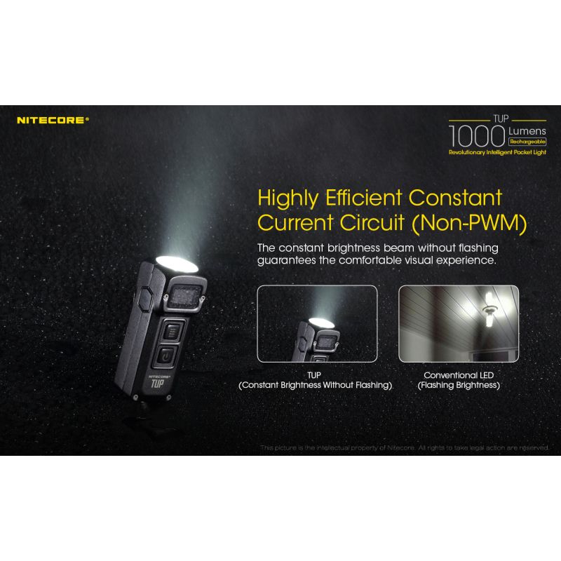 Kompaktná LED baterka Nitecore TUP XP-L HD V6 1000 lúmenov s OLED displejom USB nabíjanie turistický doplnok