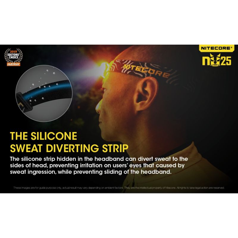 Nitecore NU25 ľahký LED svetlomet XP-G2 S3 LED 360 lúmenov pre vybavenie na kempovanie nabíjateľný svetlomet