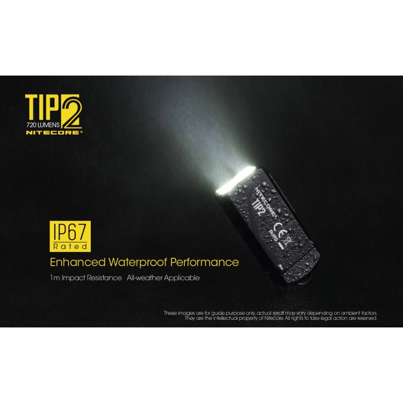 LED baterka Nitecore TIP2 XP-G3 720 lúmenov kompaktný dizajn pre outdoorové náradie USB nabíjateľná