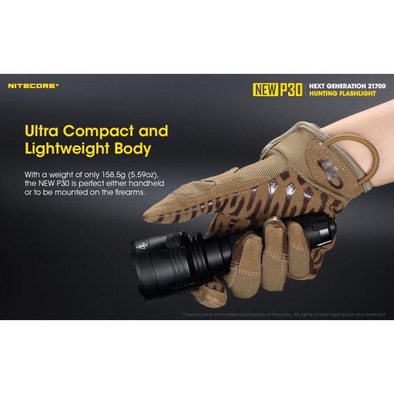 Nitecore P30 XP-L HI V3 LED viac režimov 1000 lúmenov ľahká vonkajšia baterka dosah lúča 618 metrov