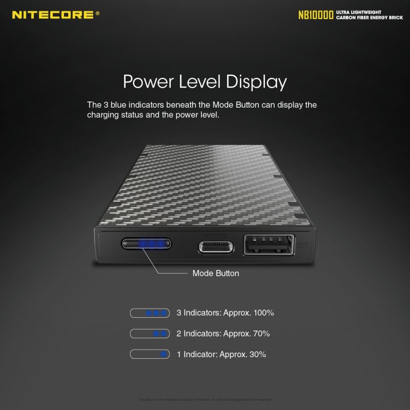 NITECORE NB10000 Power Bank 10000mAh Ľahká Duálny port USB USB-C Rýchle nabíjanie iPhone 11 Samsung S10