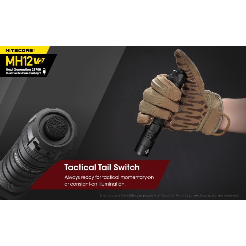 Nitecore MH12 V2 XP-L2 V6 LED baterka 1200 lúmenov kompaktná kempingová baterka 21700 batéria vonkajšie osvetlenie