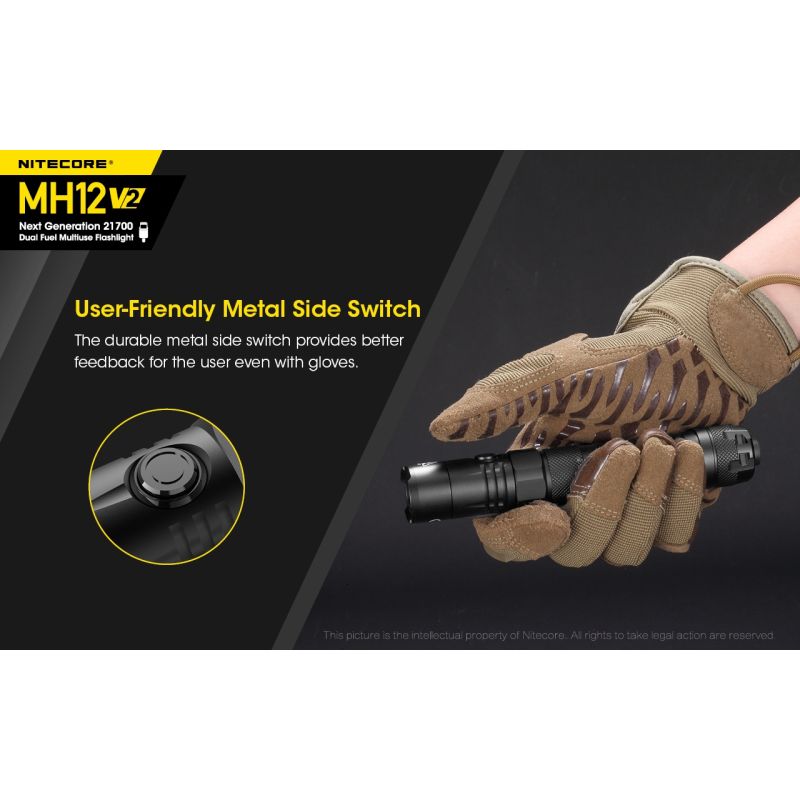 Nitecore MH12 V2 XP-L2 V6 LED baterka 1200 lúmenov kompaktná kempingová baterka 21700 batéria vonkajšie osvetlenie