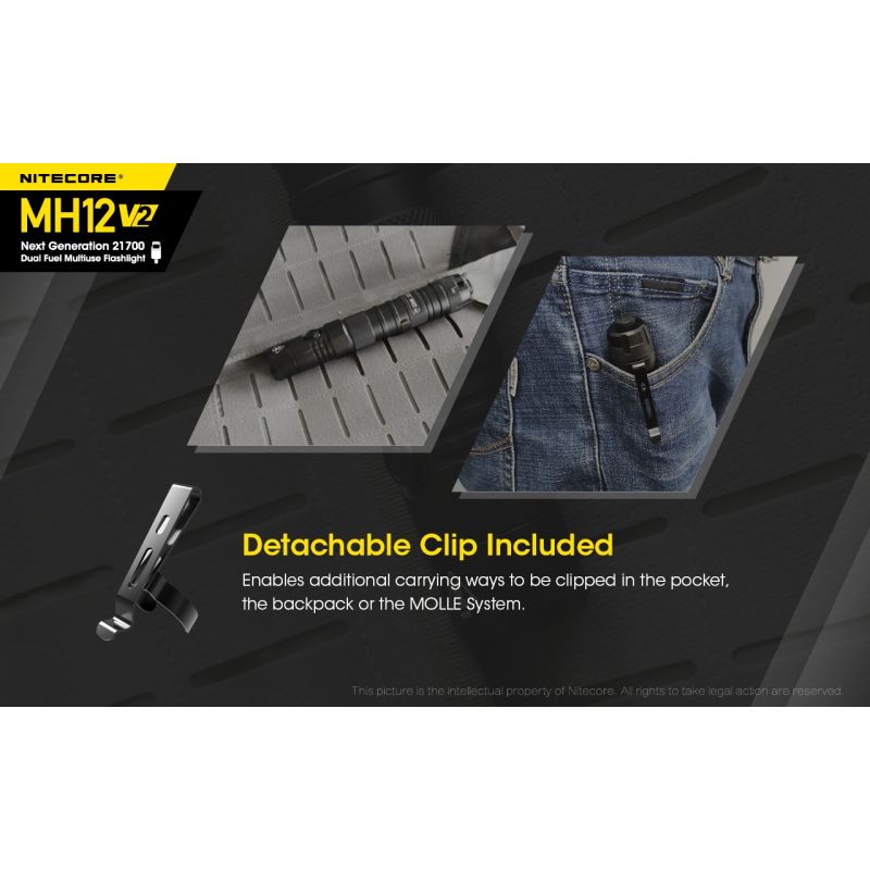 Nitecore MH12 V2 XP-L2 V6 LED baterka 1200 lúmenov kompaktná kempingová baterka 21700 batéria vonkajšie osvetlenie