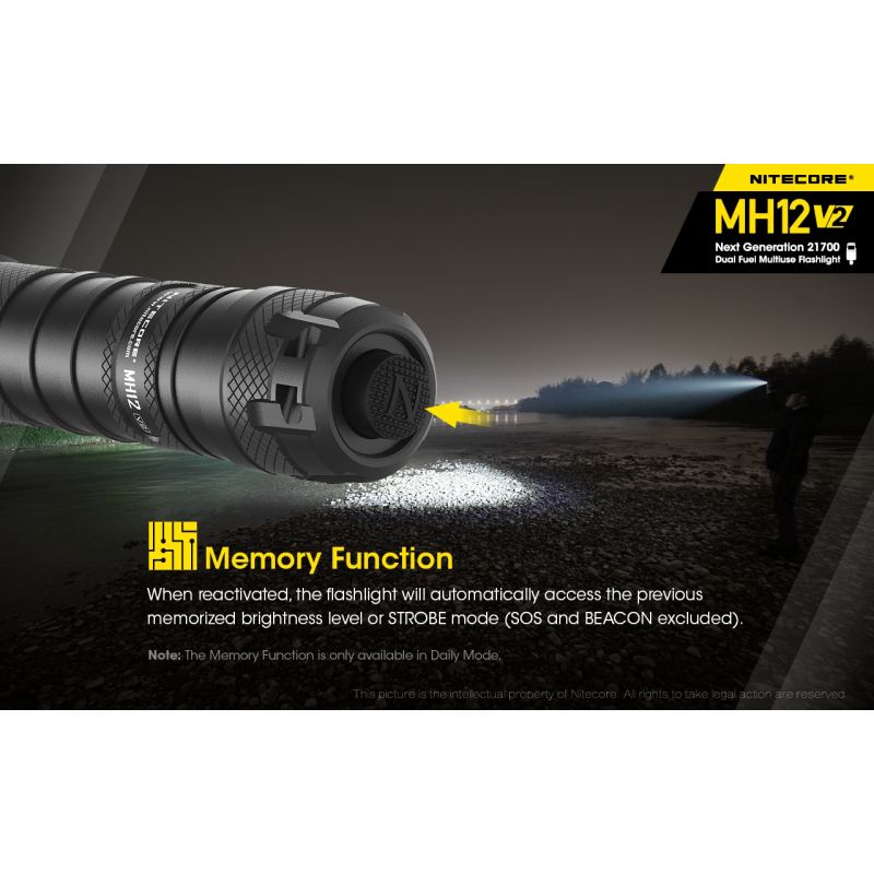 Nitecore MH12 V2 XP-L2 V6 LED baterka 1200 lúmenov kompaktná kempingová baterka 21700 batéria vonkajšie osvetlenie