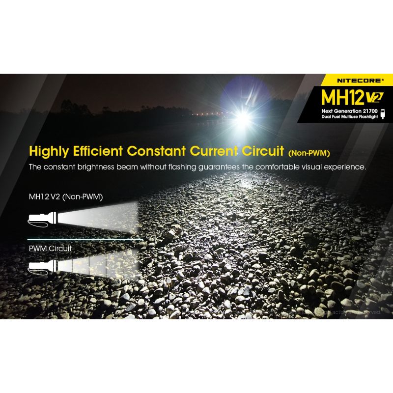 Nitecore MH12 V2 XP-L2 V6 LED baterka 1200 lúmenov kompaktná kempingová baterka 21700 batéria vonkajšie osvetlenie