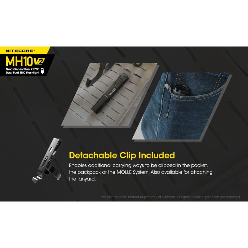 Vonkajšie svetlo NITECORE MH10 V2 LED XP-L2 V6 1200 lúmenov USB-C nabíjanie kompaktný dizajn vysoký výkon