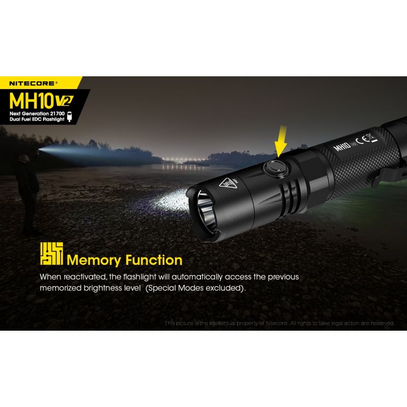 Vonkajšie svetlo NITECORE MH10 V2 LED XP-L2 V6 1200 lúmenov USB-C nabíjanie kompaktný dizajn vysoký výkon