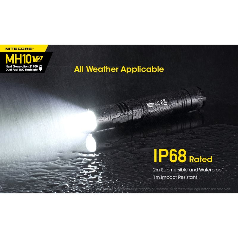 Vonkajšie svetlo NITECORE MH10 V2 LED XP-L2 V6 1200 lúmenov USB-C nabíjanie kompaktný dizajn vysoký výkon