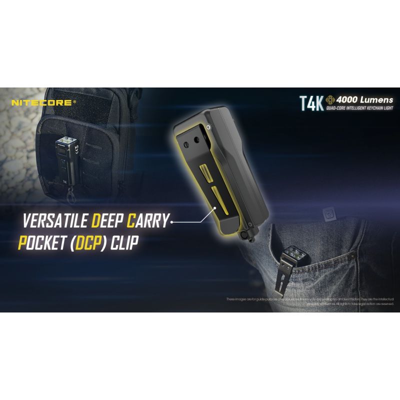 Nitecore T4K prenosná kľúčenka baterka 4000 lúmenov XP-L2 V6 LED USB-C pre vonkajšie osvetlenie a nosenie