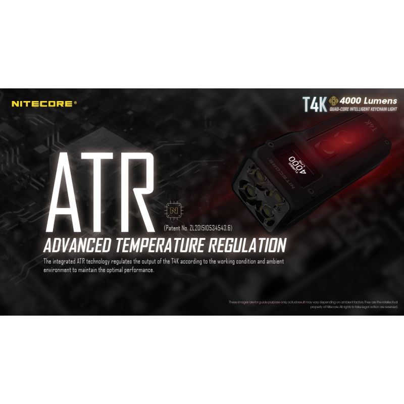 Nitecore T4K prenosná kľúčenka baterka 4000 lúmenov XP-L2 V6 LED USB-C pre vonkajšie osvetlenie a nosenie