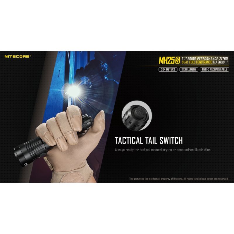 Nitecore MH25S LED baterka s Luminus SST-40 1800 lúmenov USB-C nabíjateľná ideálna pre kemping a outdoor