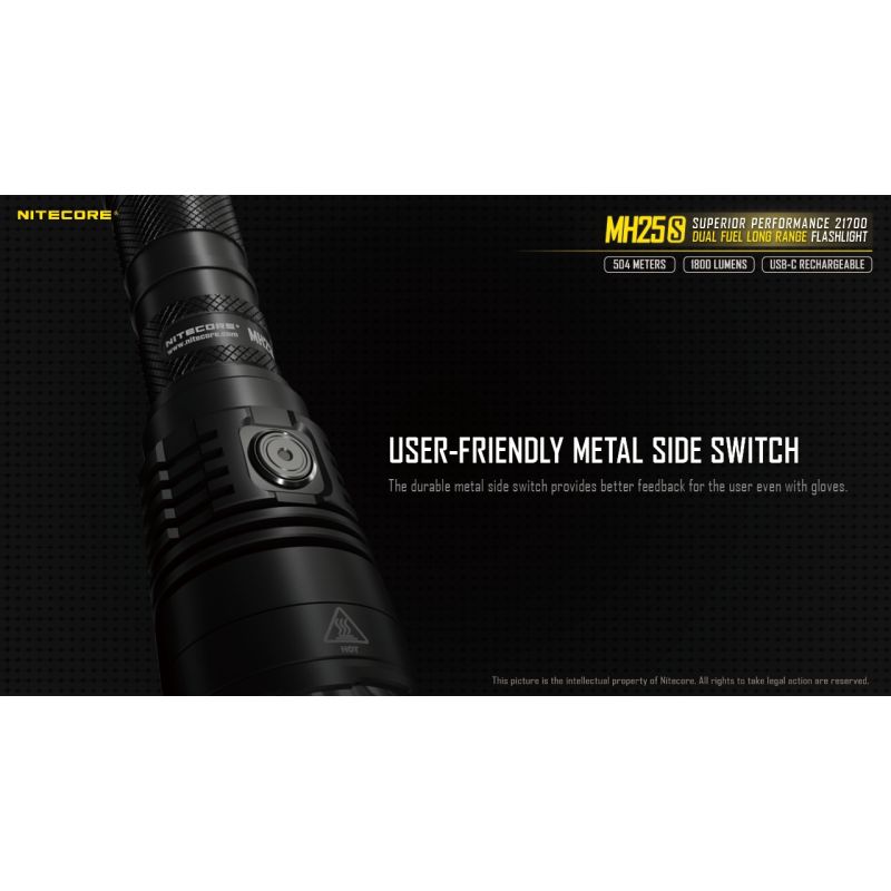 Nitecore MH25S LED baterka s Luminus SST-40 1800 lúmenov USB-C nabíjateľná ideálna pre kemping a outdoor