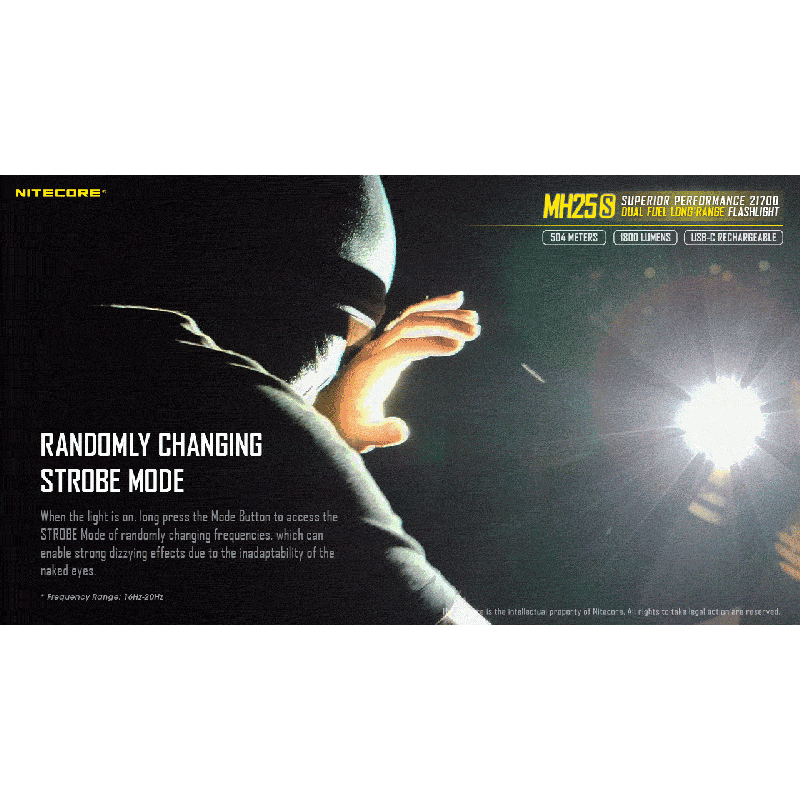 Nitecore MH25S LED baterka s Luminus SST-40 1800 lúmenov USB-C nabíjateľná ideálna pre kemping a outdoor