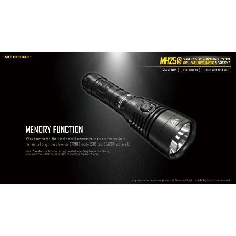 Nitecore MH25S LED baterka s Luminus SST-40 1800 lúmenov USB-C nabíjateľná ideálna pre kemping a outdoor