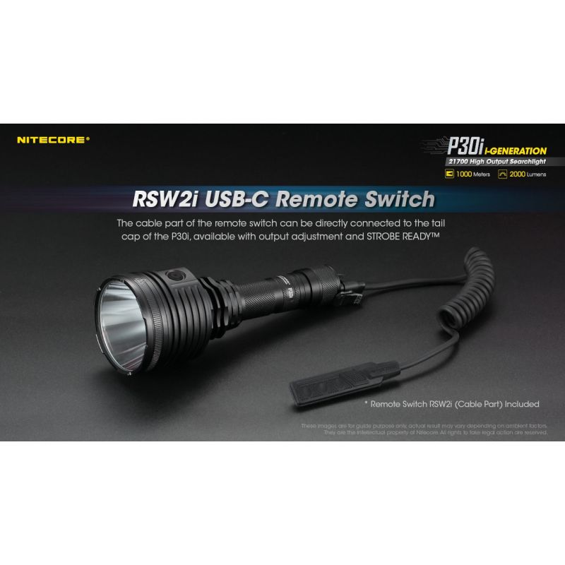 Svietidlo Nitecore P30i LED 2000 lúmenov robustná konštrukcia pre vonkajšie osvetlenie a nočné prieskumy