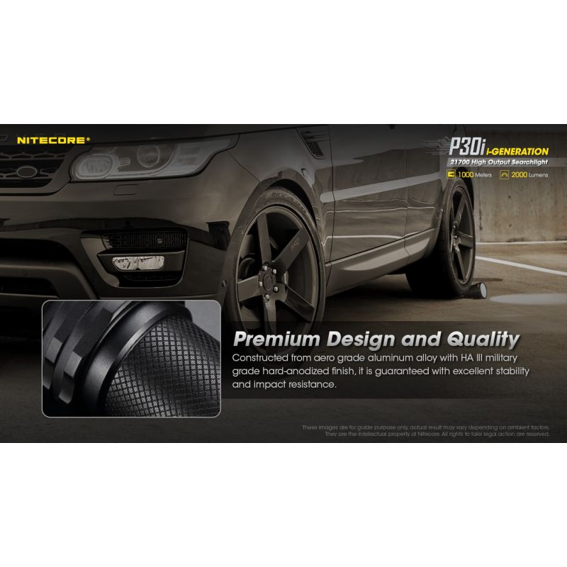 Svietidlo Nitecore P30i LED 2000 lúmenov robustná konštrukcia pre vonkajšie osvetlenie a nočné prieskumy