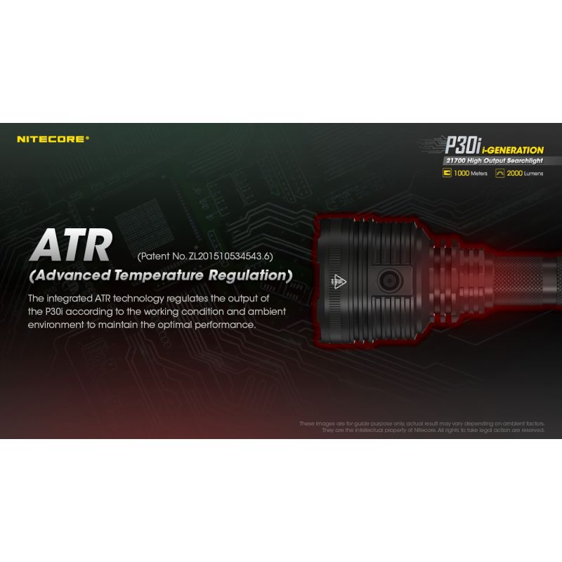 Svietidlo Nitecore P30i LED 2000 lúmenov robustná konštrukcia pre vonkajšie osvetlenie a nočné prieskumy