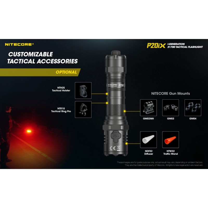 Objavte Nitecore P20iX s 4000 lúmenmi 4 x XP-L2 V6 LED odolná USB-C nabíjateľná taktická outdoorová baterka