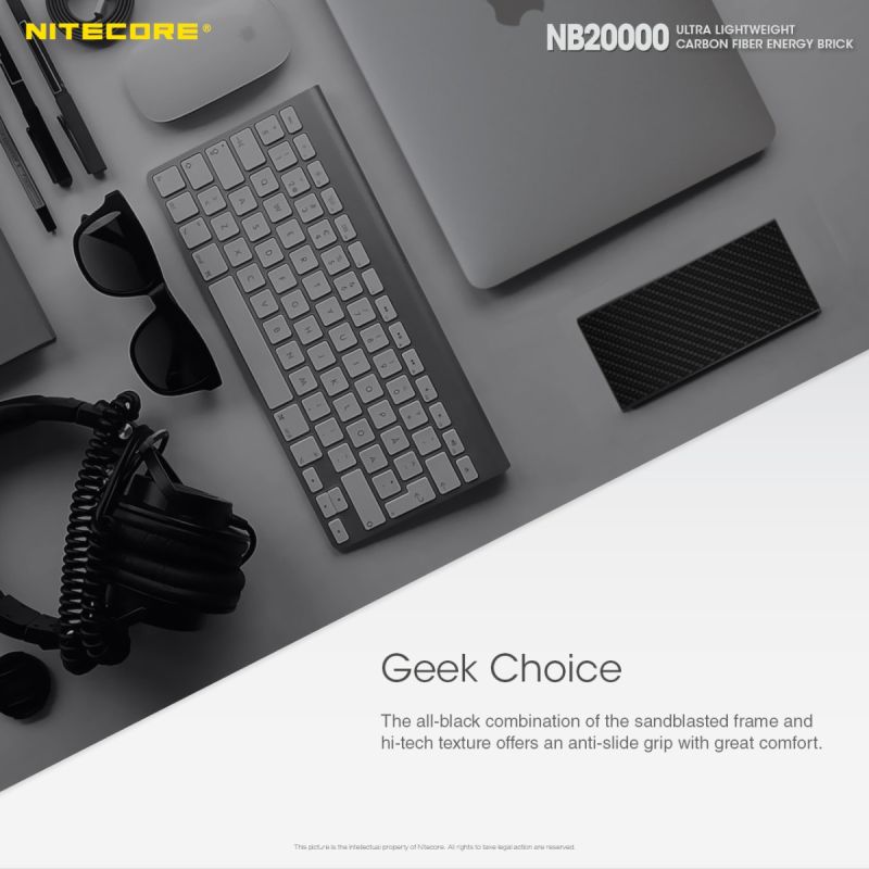 Robustná Nitecore NB20000 QC 20000mAh ľahká prenosná nabíjačka rýchle nabíjanie USB-C viacportová energia