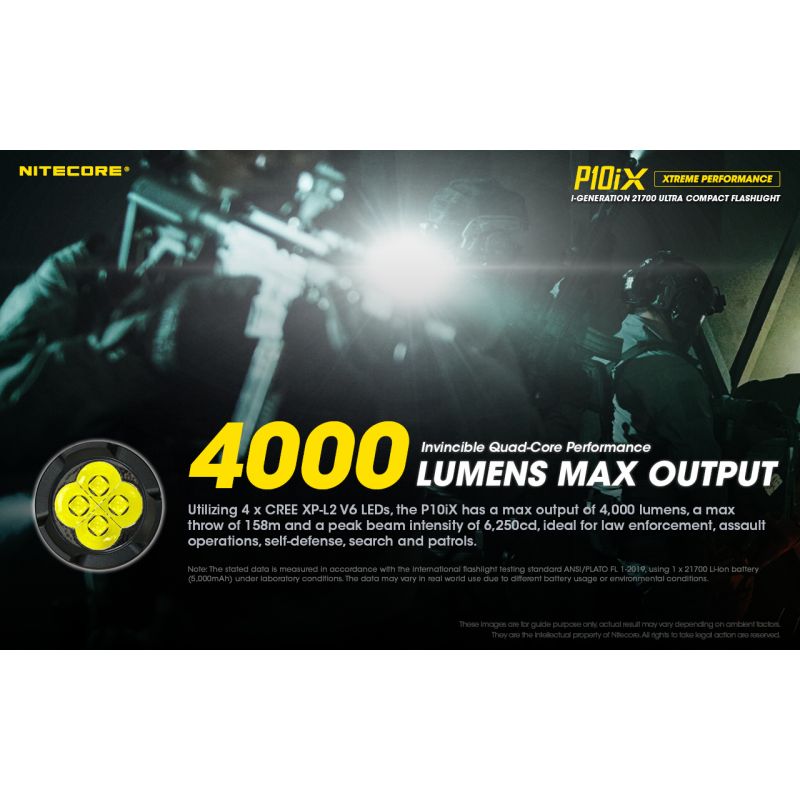 Nitecore P10iX ultra-jasná LED baterka 4000 lúmenov s dosahom 158m spoľahlivá taktická baterka