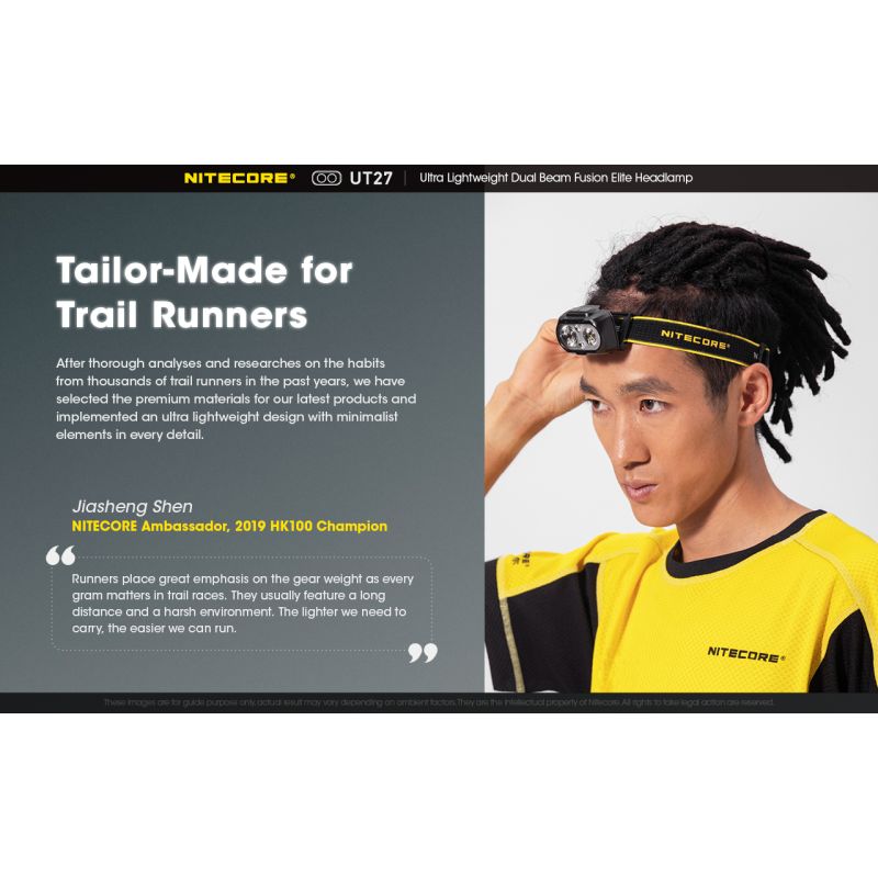 Nitecore UT27 čelovka 520 lúmenov predné svetlo pre nočné dobrodružstvo robustný dizajn všestranné režimy