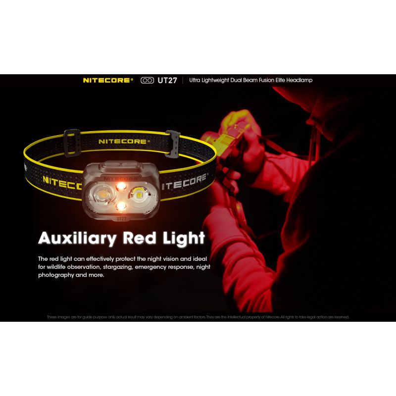 Nitecore UT27 čelovka 520 lúmenov predné svetlo pre nočné dobrodružstvo robustný dizajn všestranné režimy